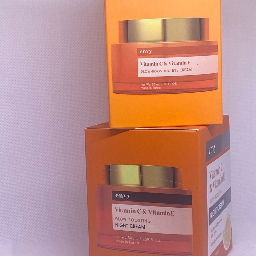 2 X Envy Vitamin C & E Glow-Boosting Eye Cream 1.0 fl. oz & Night Cream 1.69 fl
